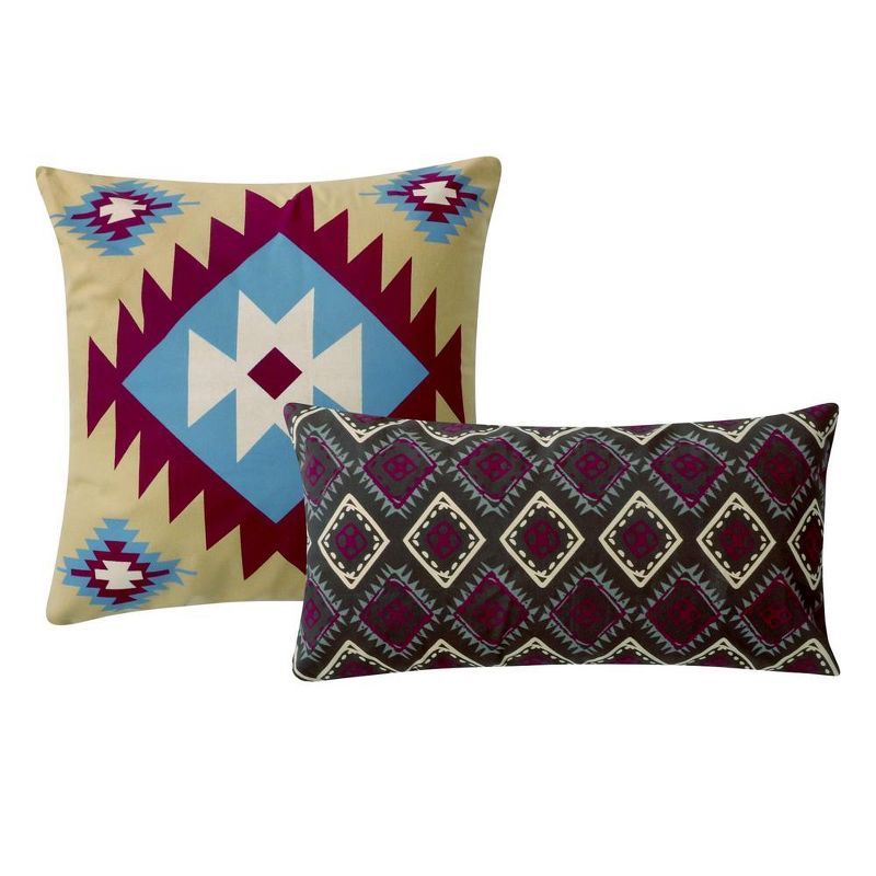 Southwest Geometric Earth Tone Cotton Throw Pillow Set