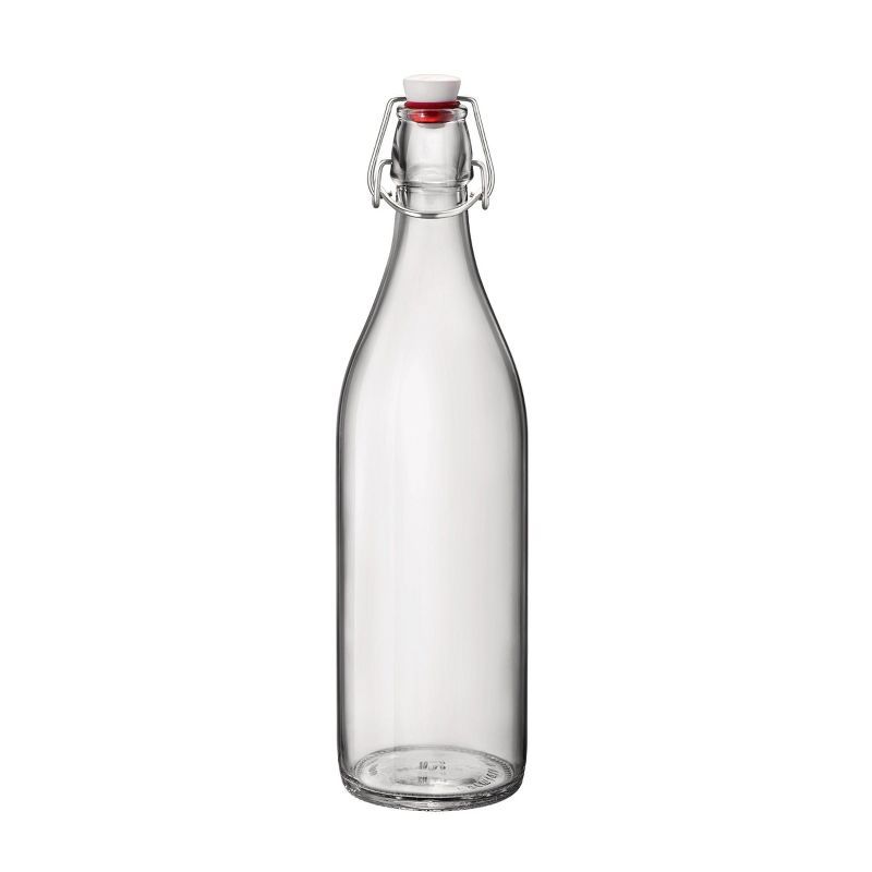 1-Liter Clear Glass Airtight Refillable Beverage Storage Bottle