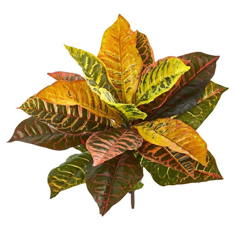 Vibrant Multicolor 21" Plastic Croton Artificial Plant Set