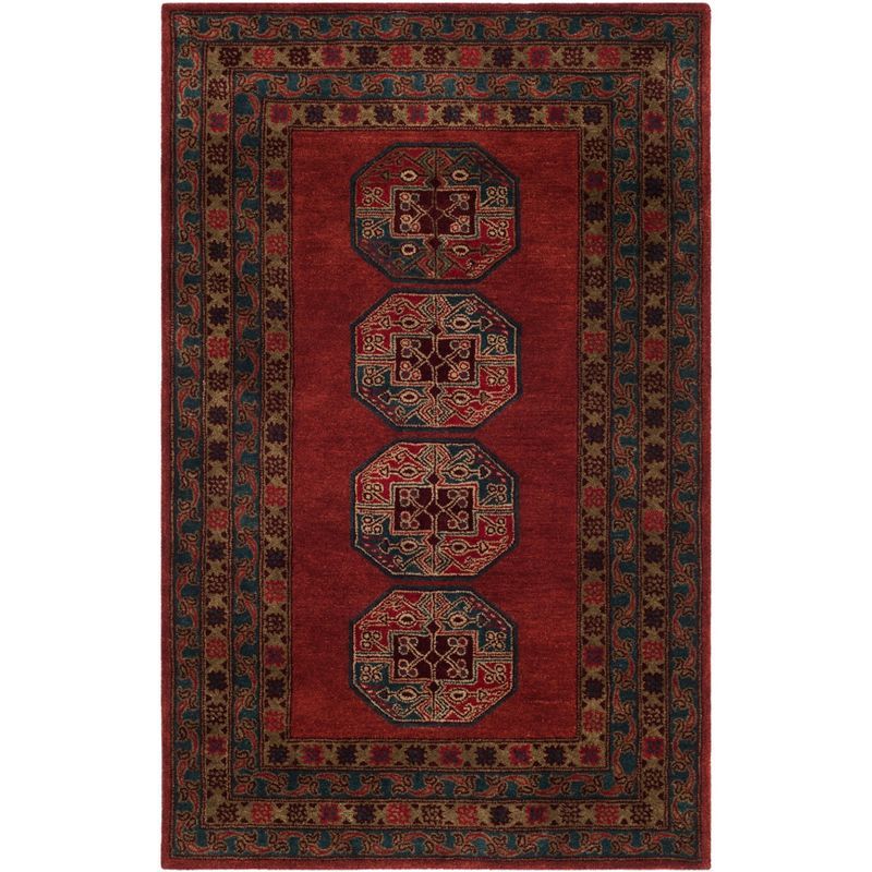 Heritage Red Hand-Tufted Wool 5' x 8' Area Rug