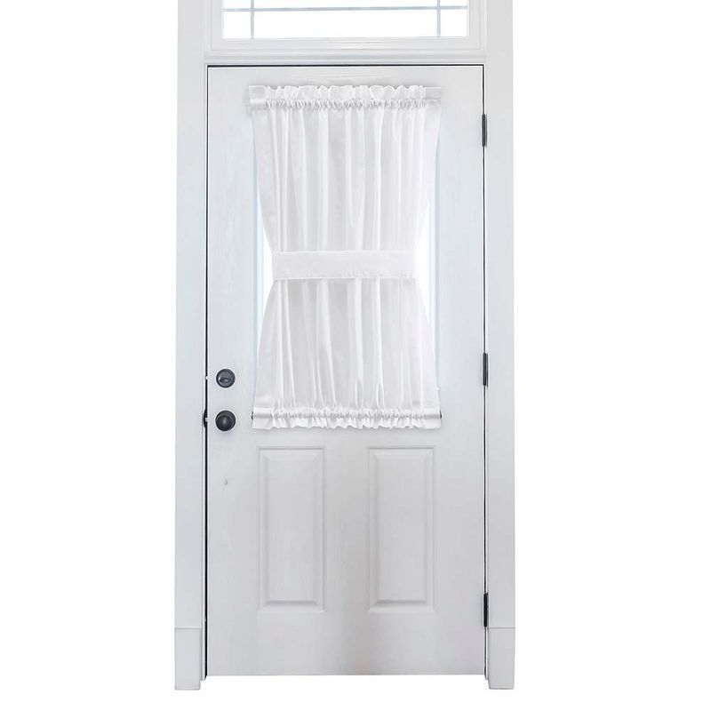 White Cotton Polyester Light-Filtering Rod Pocket Door Panel