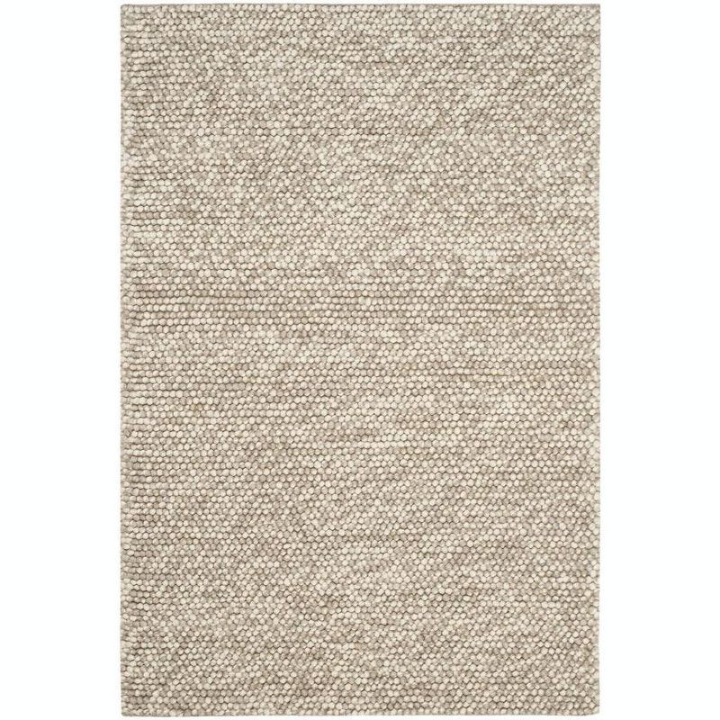 Natura Beige and Brown Handmade Wool Area Rug 4' x 6'