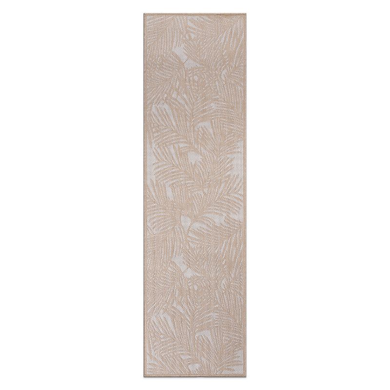 Natural Palm Leaf Flat Woven Indoor/Outdoor Area Rug, 2'x7'