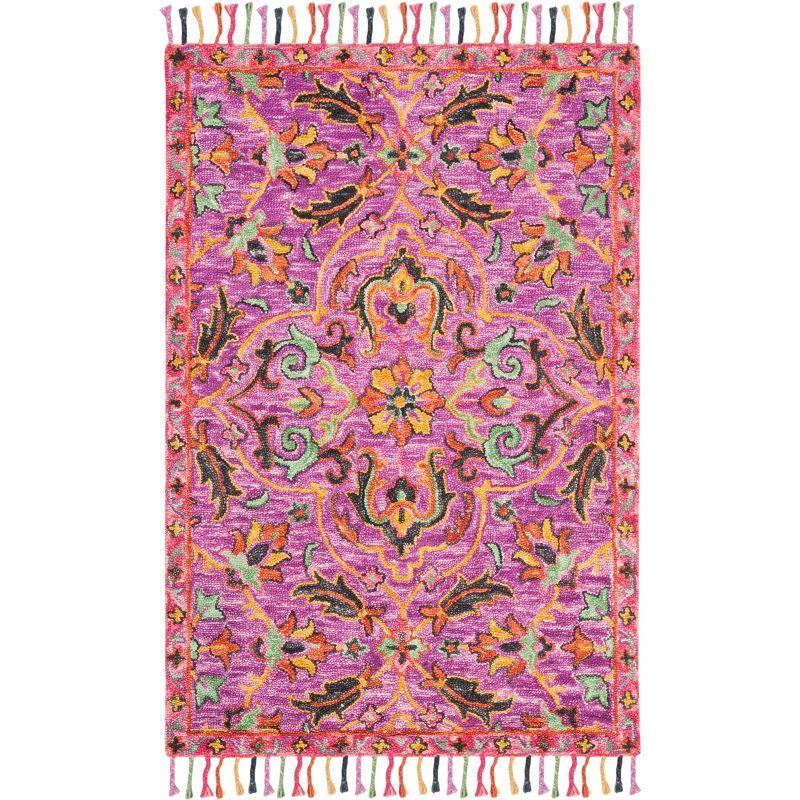 Blossom 4' x 6' Multicolor Wool Floral Handmade Area Rug