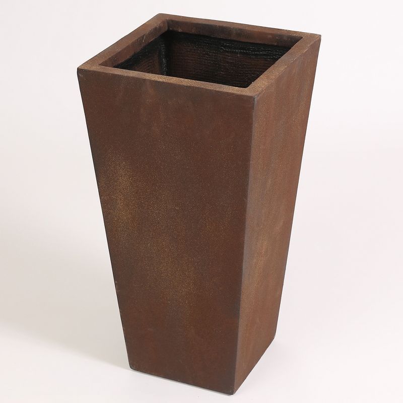 Rustic Brown Tall Square Tapered Planter