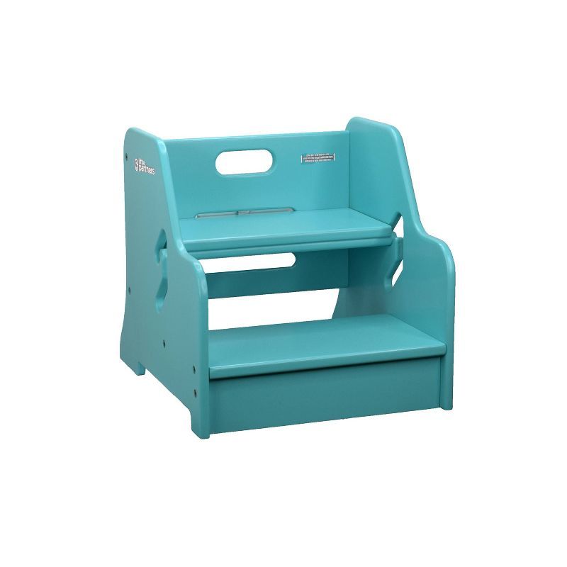 Adjustable Birchwood Step Stool in Turquoise