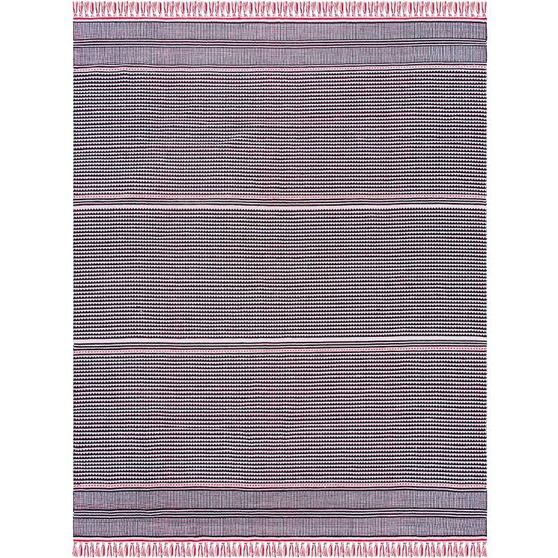 Coastal Breeze Red Cotton 8' x 10' Handwoven Flatweave Area Rug