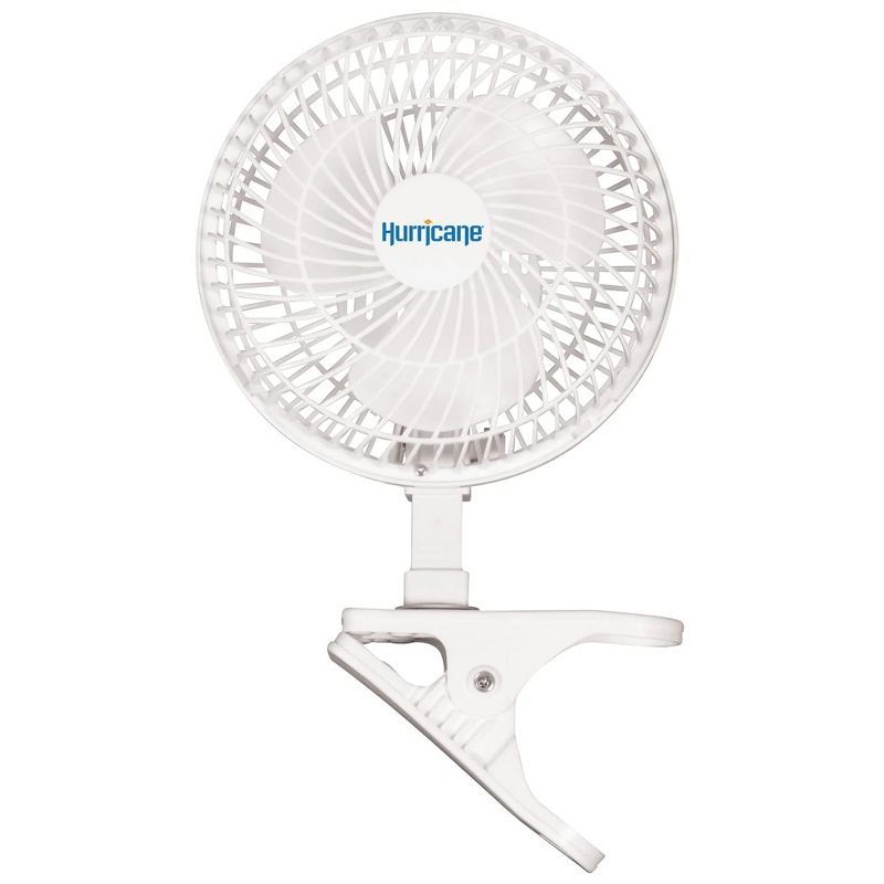 Hurricane White 6-Inch 2-Speed Clip-On Desk Fan