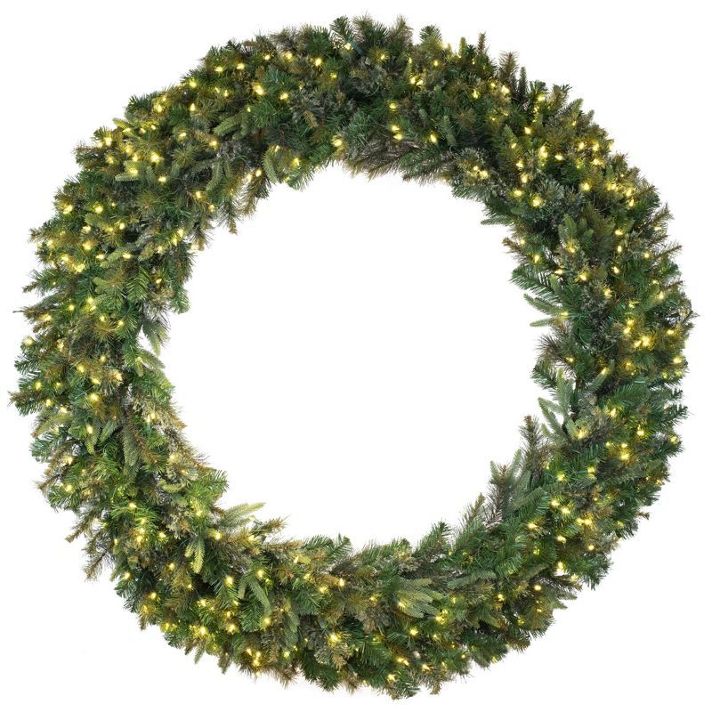 Cashmere Pine LED-Lit Festive Outdoor Wreath - 39"x15"