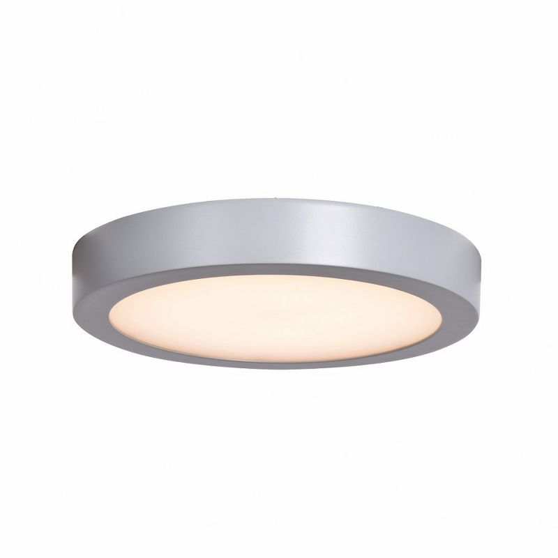 Silver LED Flush Mount Ceiling Light with Glass Shade