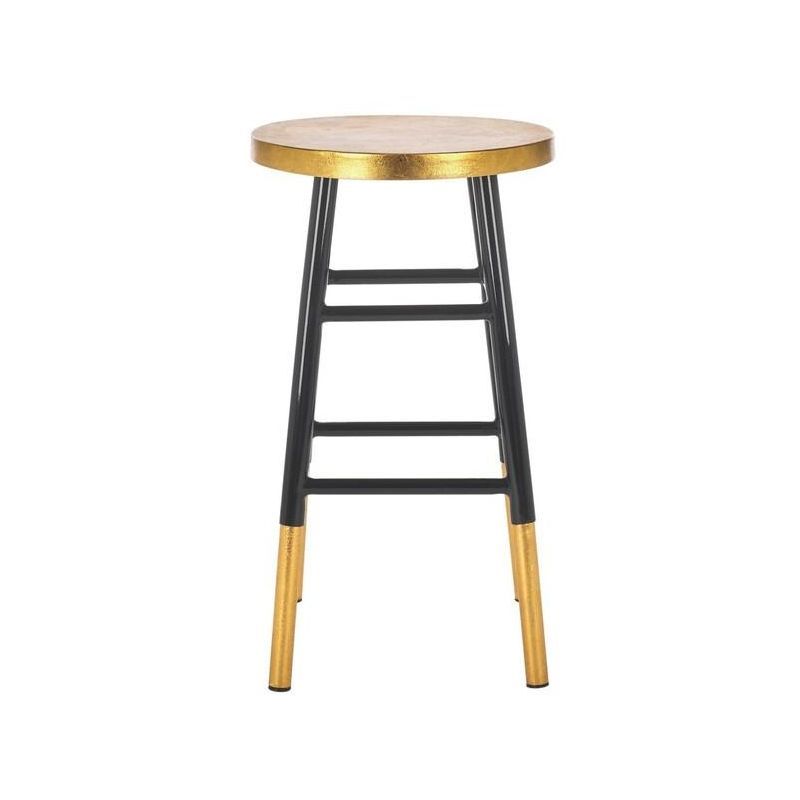 Black and Gold Metal Backless Counter Stool