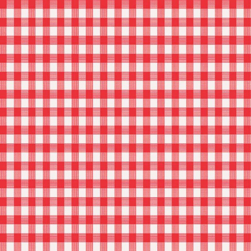 Magic Cover Red and White Checkered Vinyl Disposable Tablecloth