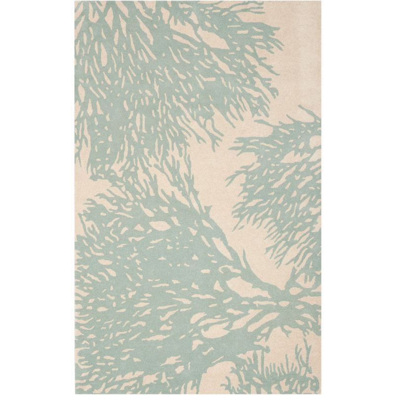 Bella Beige and Blue Hand-Tufted Wool Area Rug