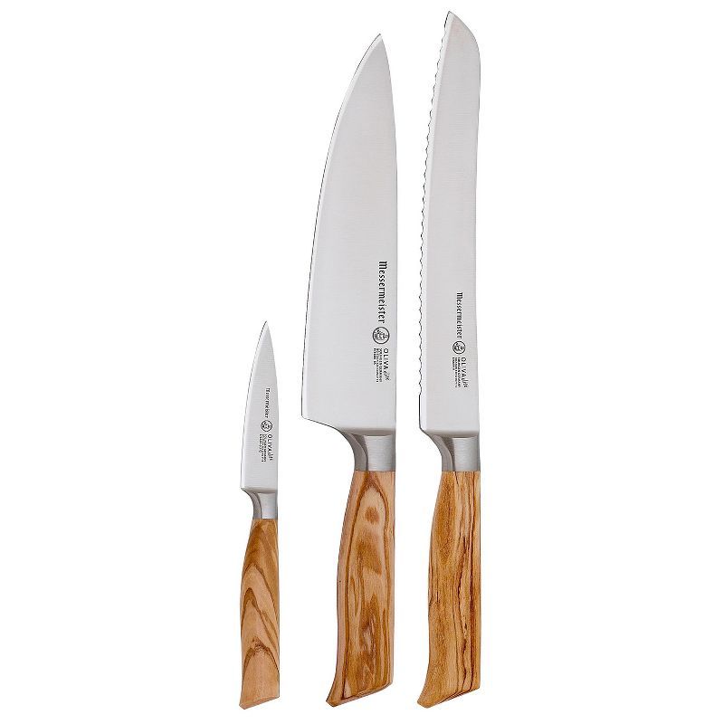 Messermeister Oliva Elite Olive Wood 3-Piece Knife Set