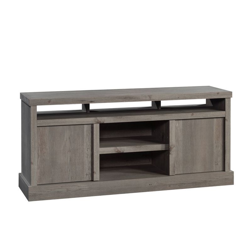 Mystic Oak TV Stand with Adjustable Shelves and Cabinet