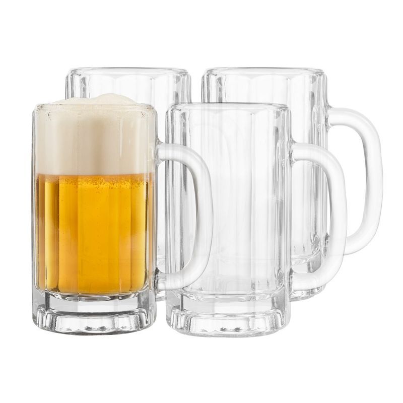 Libbey Heidelberg 16 Oz Clear Glass Beer Mug Set of 4