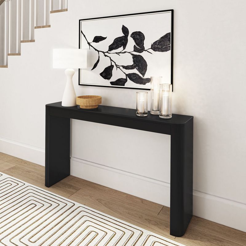 Plank+Beam 56" Black Solid Wood Rounded Console Table