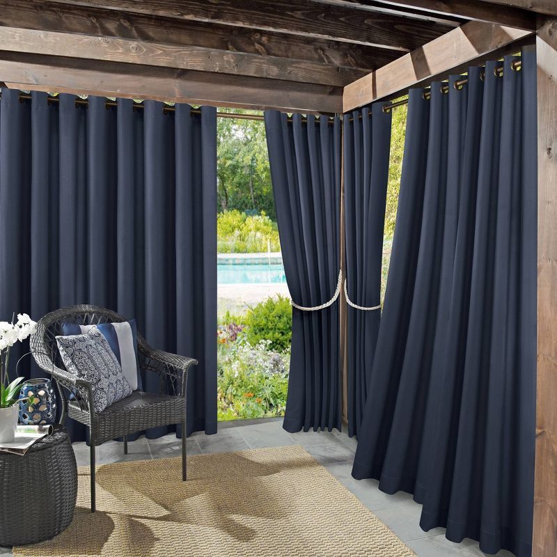 Navy Blue Polyester Blackout Grommet Window Panel 54" x 94.5"