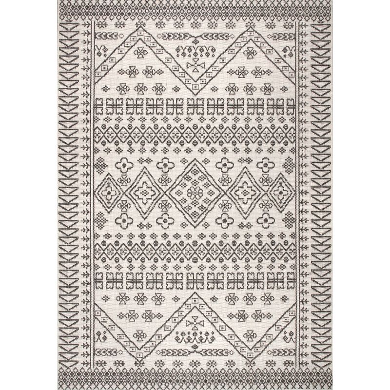 nuLOOM Kandace Ivory Synthetic 52" Square Easy-Care Rug