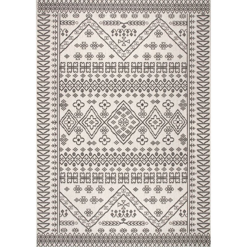 Reversible Ivory Synthetic 62"x24" Easy Care Area Rug