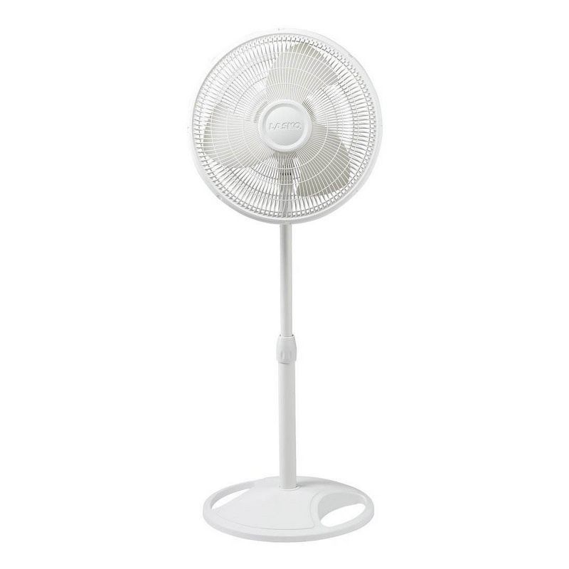 White Adjustable Height Oscillating Floor Fan with Three Speeds