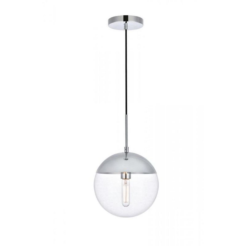 Eclipse Chrome Pendant Light with Clear Glass Shade
