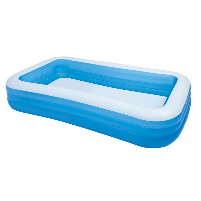 Large Blue and White Rectangular Inflatable Pool