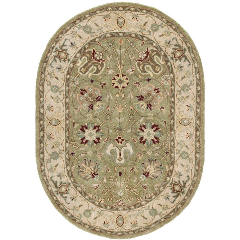 Sage Oval Hand Tufted Wool Area Rug