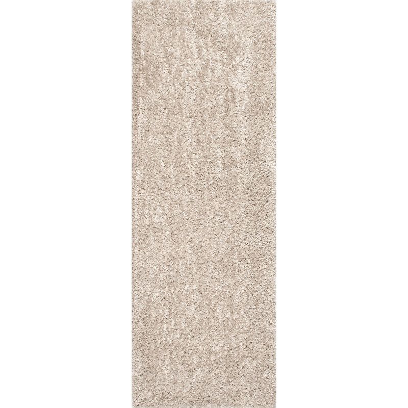 Nuloom Kara Solid 2x8 Runner Shag Indoor Area Rug for Living Room Bedroom Dining Room Nursery Entryway Hallway, Beige