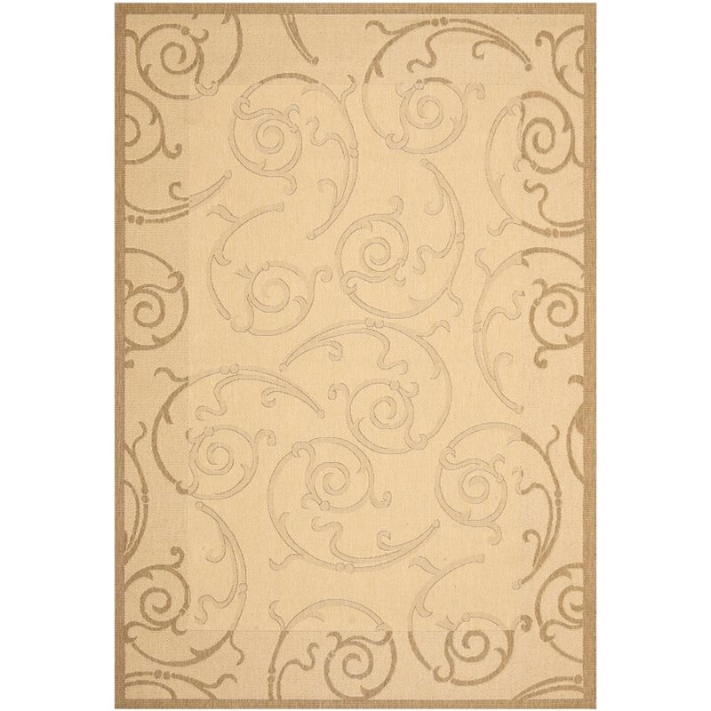 Natural Brown Rectangular Synthetic Indoor/Outdoor Rug