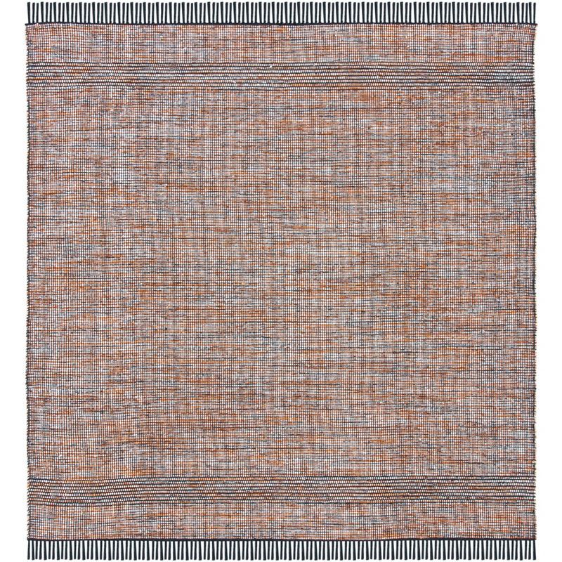 Montauk Black and Orange Handwoven Cotton Area Rug