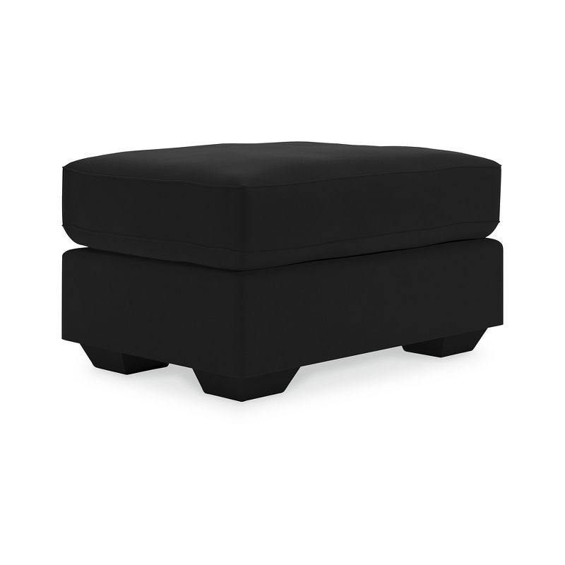 Onyx Black Velvet Contemporary Ottoman, 34"