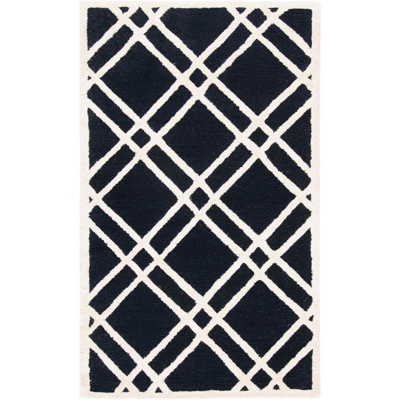 Cambridge Black and Ivory Hand-Tufted Wool Area Rug