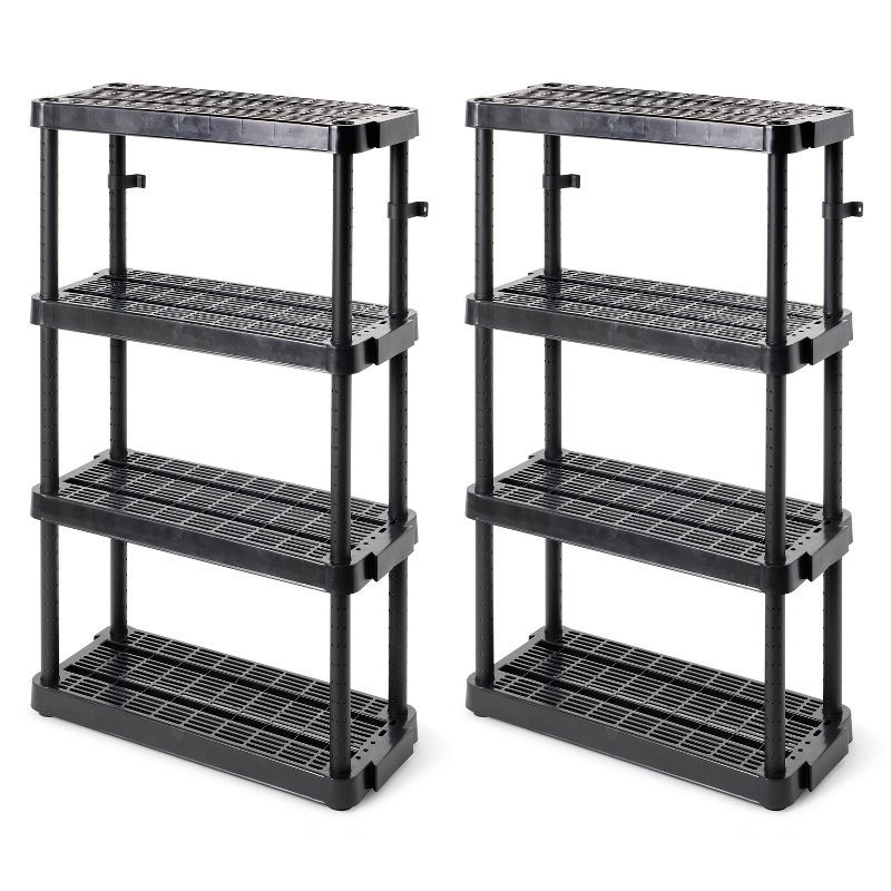 Black Adjustable Kids Storage Shelving Unit, 32.4" Length