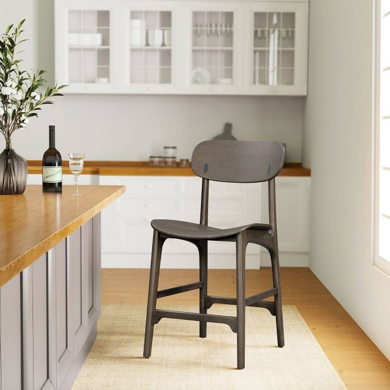 Solvang Carbonite Finish Wood Counter Height Barstool