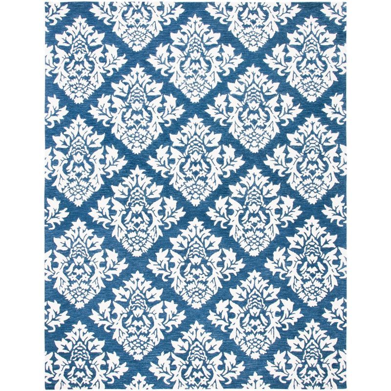 Elegant Azure 8' x 10' Hand-Tufted Wool Cotton Blend Area Rug