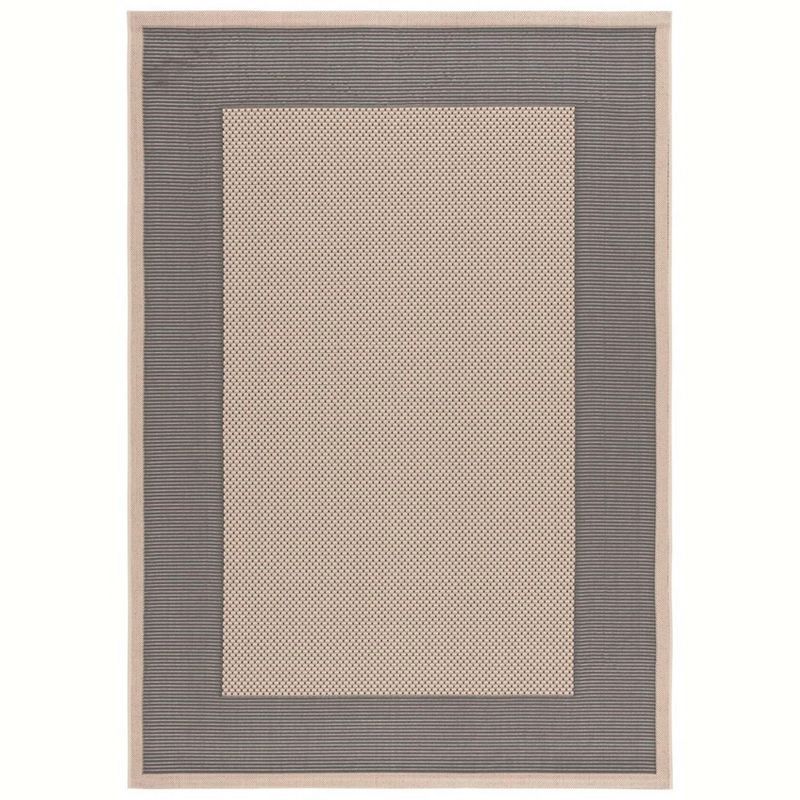 Gray Rectangular Flat Woven Synthetic 5' x 7' Indoor/Outdoor Rug