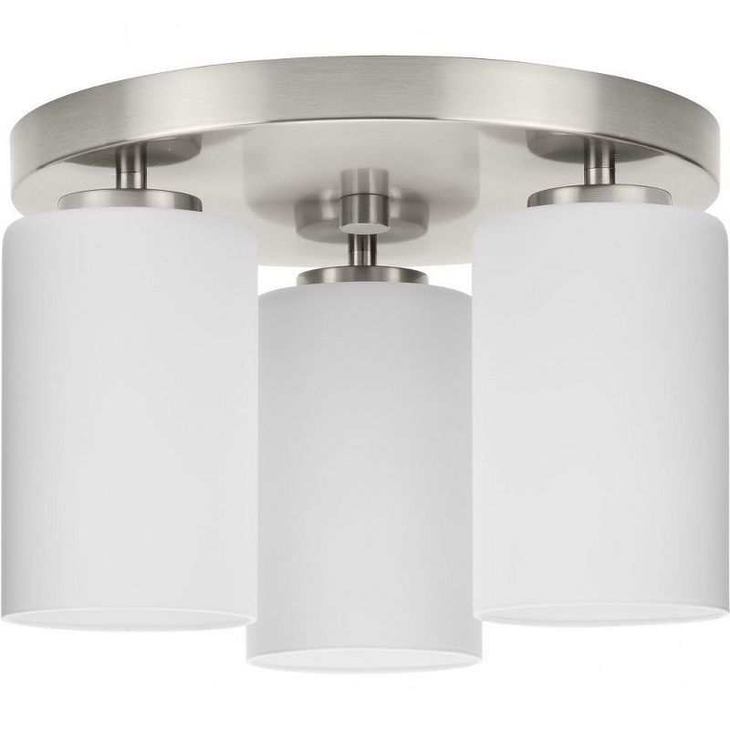 Cofield 3-Light Brushed Nickel Flush Mount with Glass Shades