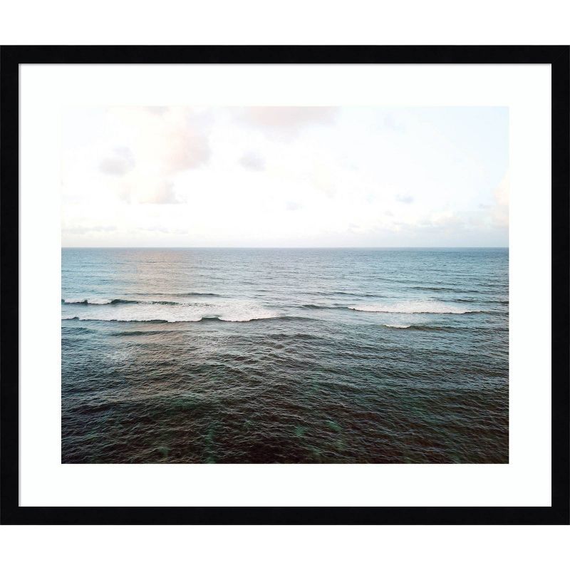 Serene Seascape Matte Black Framed Landscape Print