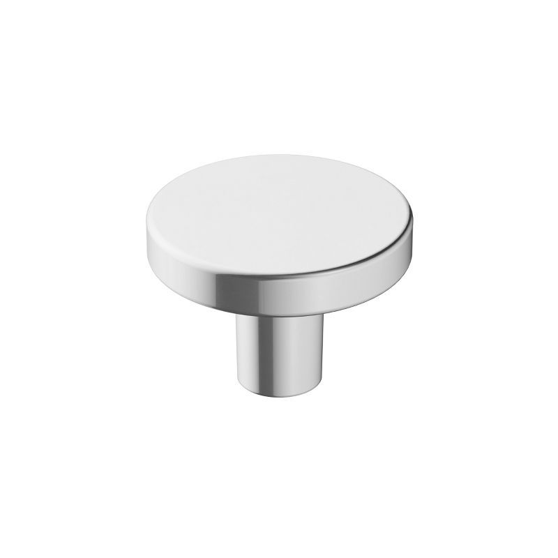 Polished Chrome Round Cabinet Knob with Mounting Hardware