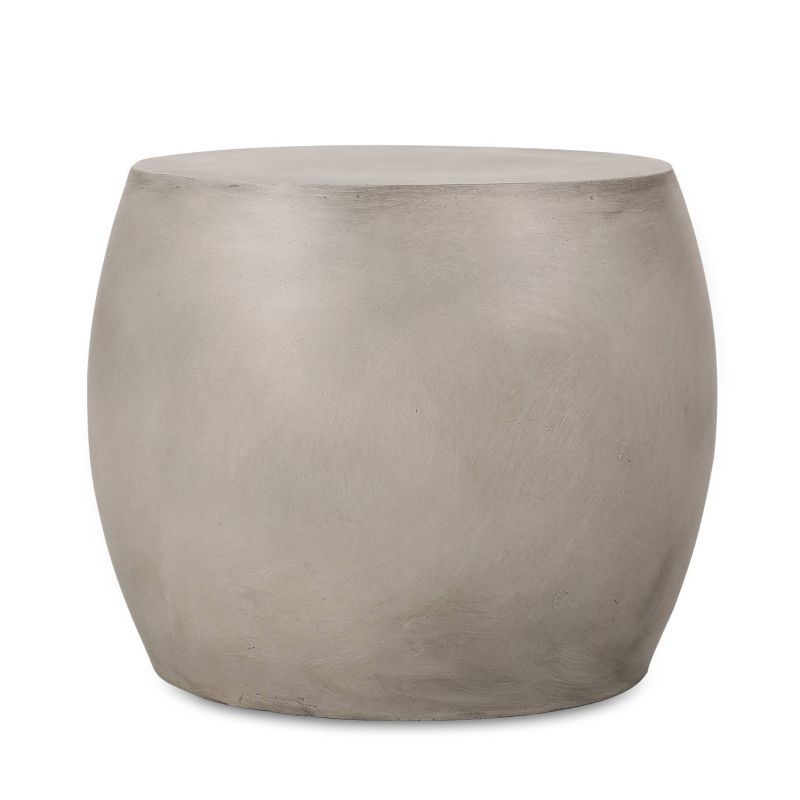 Light Gray Concrete Wind-Resistant Patio Side Table