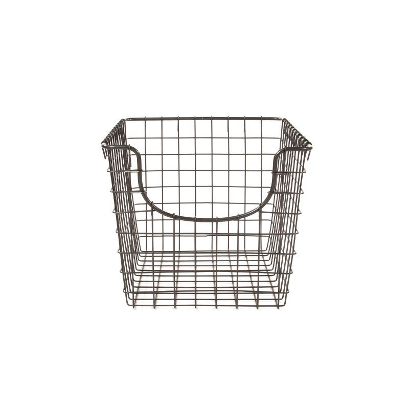 Vintage Chic Scoop Wire Storage Basket 10.4" Industrial Gray