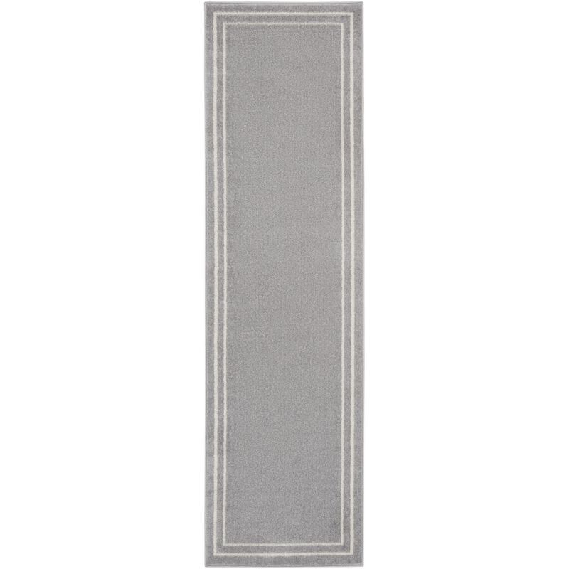 Essentials Grey/Ivory Double Bordered Indoor/Outdoor Rug