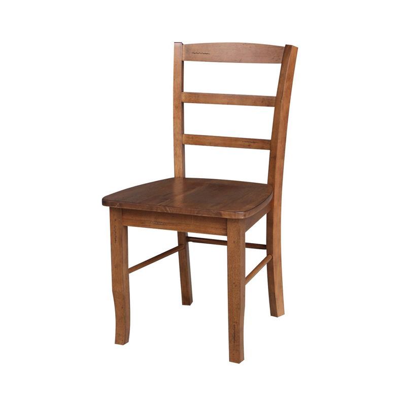 Distressed Oak Solid Wood High Ladderback Side Chair Set