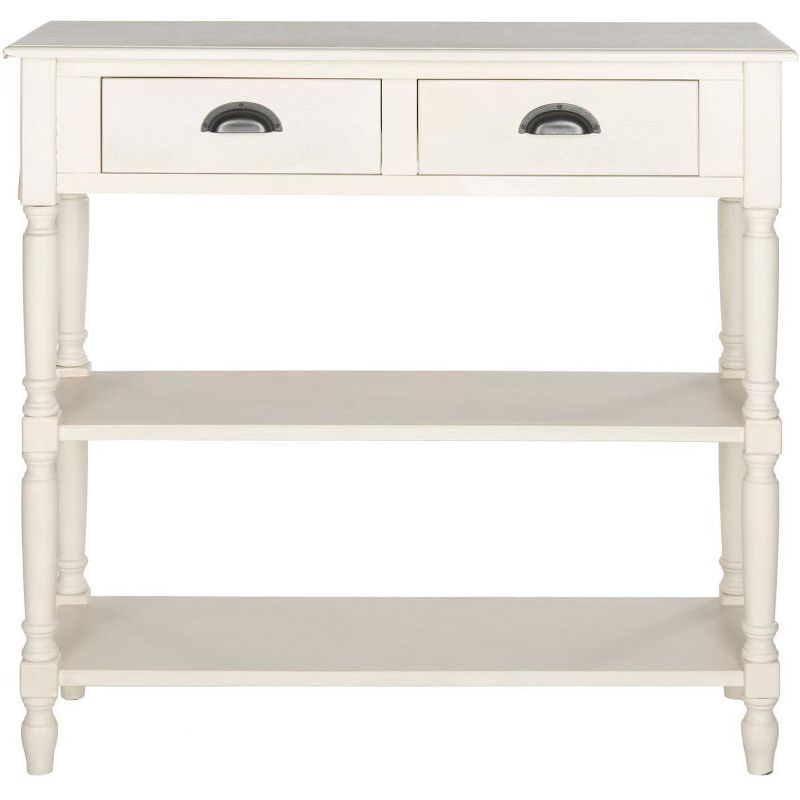 White Pine Spindle Leg Console Table with Storage