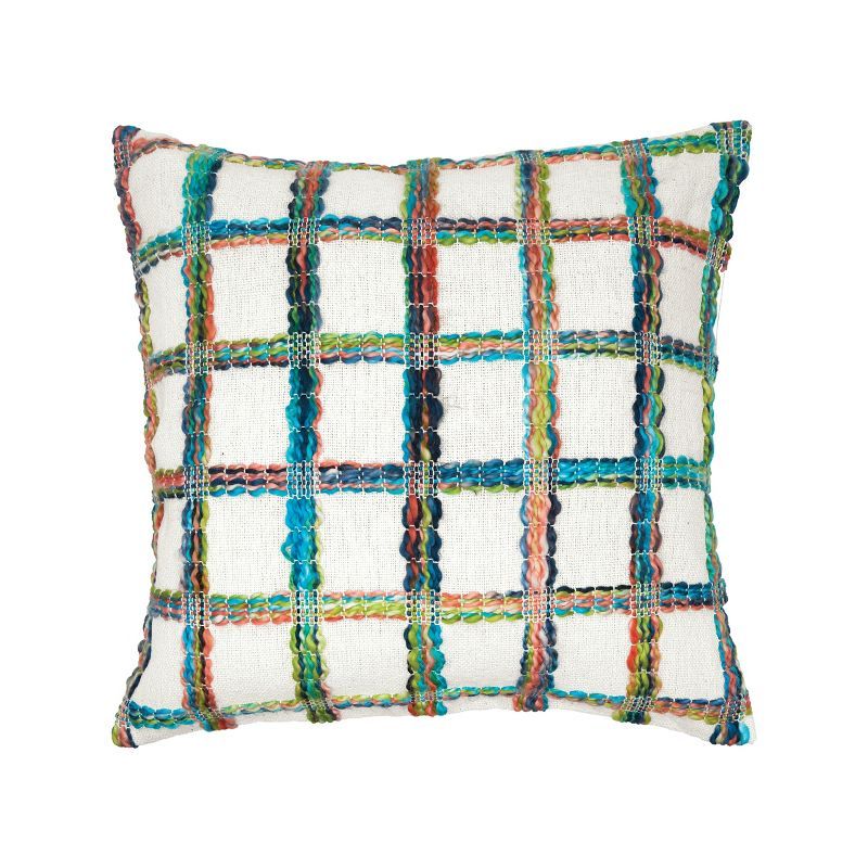 Multicolor Hand Loomed Geometric Throw Pillow