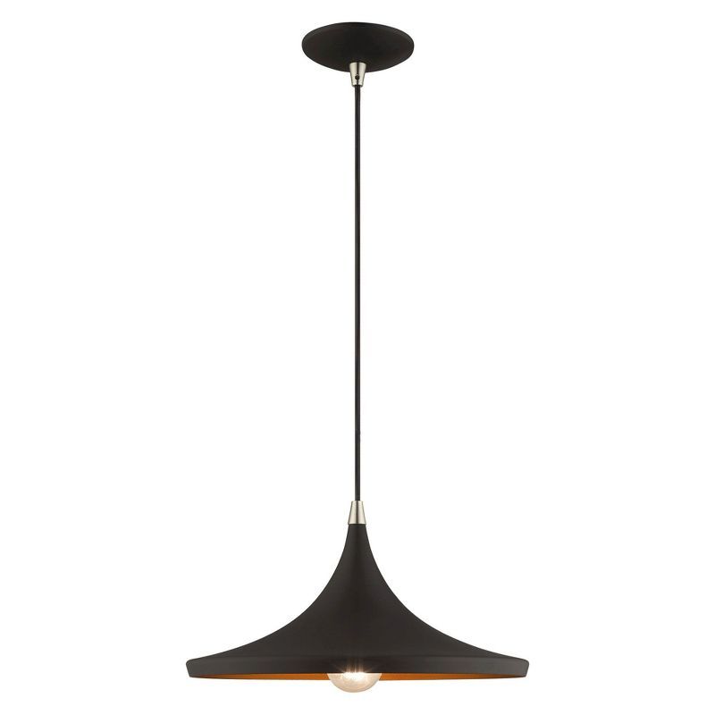 Black and Gold 14'' Aluminum Mini Pendant Light