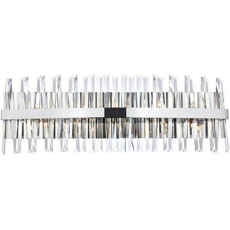 Serephina 36" Chrome Crystal 10-Light Vanity Fixture