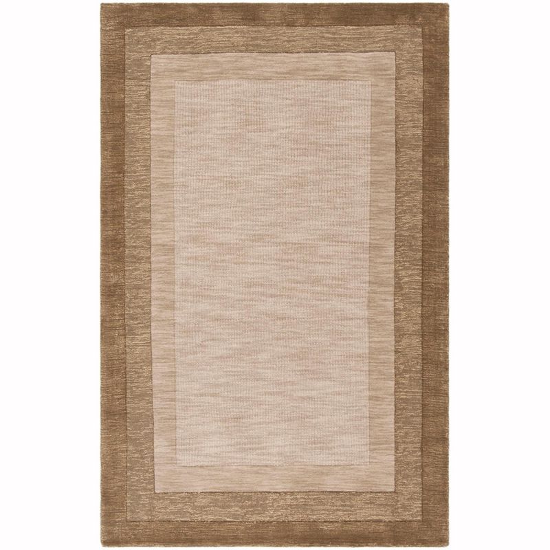 Beige and Brown Hand-Tufted Wool 4' x 6' Area Rug