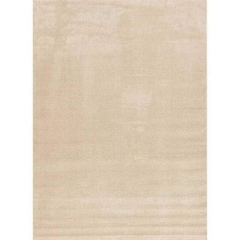 Ivory Rectangular Stain-Resistant Synthetic Area Rug 7'10" x 10'